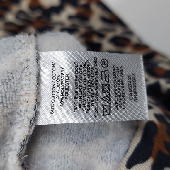 Lou & Grey Leopard Print Fluffy Fleece Hoodie Size S - Picture 13 of 13